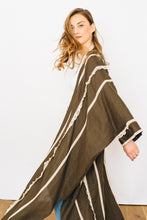 Load image into Gallery viewer, khaki washed linen abaya
